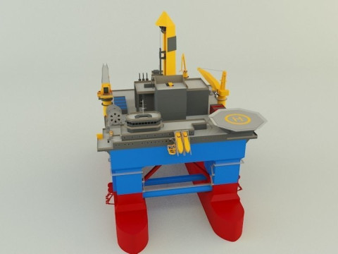 Semi submersible oil platform 3D Модель