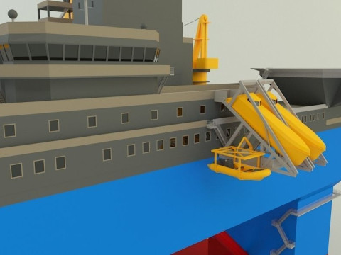 Semi submersible oil platform 3D Модель