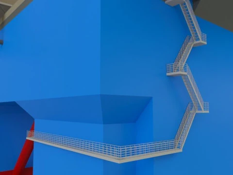 Semi submersible oil platform 3D Model