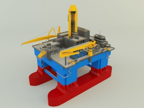 Semi submersible oil platform 3D Модель