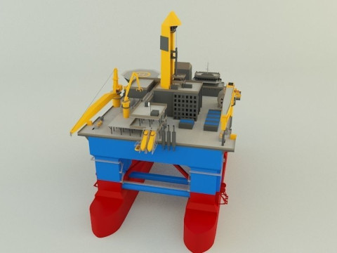 Semi submersible oil platform 3D Модель