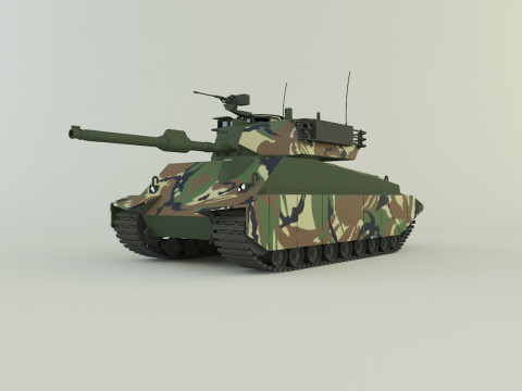 Sherman II model military tank Modelo 3D