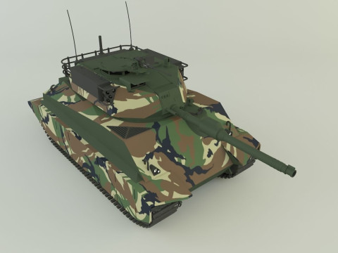 Sherman II model military tank 3D Model