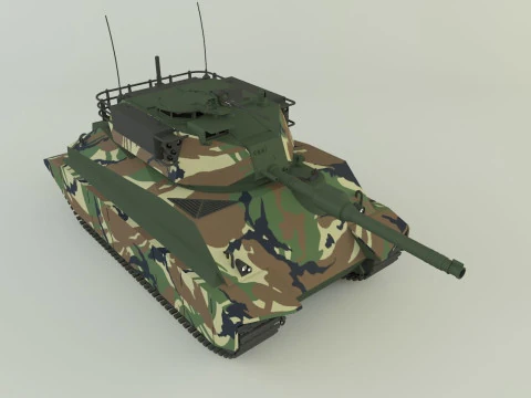 Sherman II model military tank 3D Model