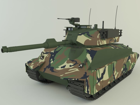 Sherman II model military tank 3D Model