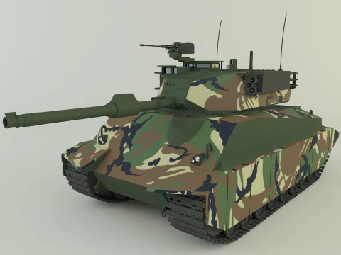 Sherman II model military tank 3D Model