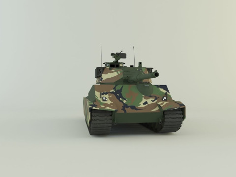 Sherman II model military tank 3D Model