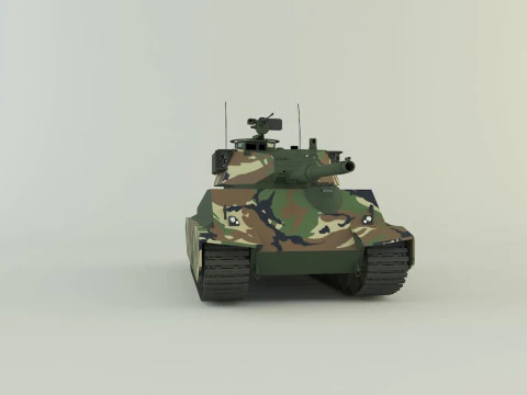 Sherman II model military tank 3D Model