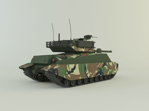 Sherman II model military tank 3D Model