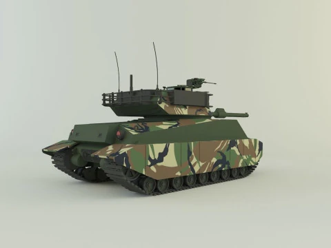 Sherman II model military tank 3D Model