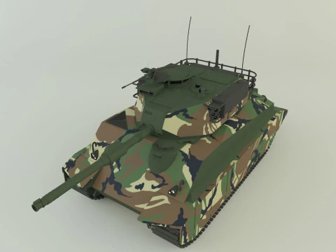 Sherman II model military tank 3D Model