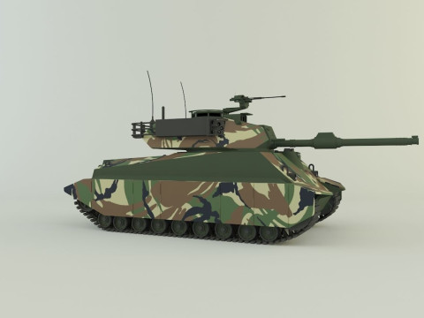 Sherman II model military tank 3D Model
