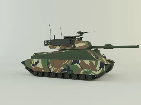 Sherman II model military tank 3D Model