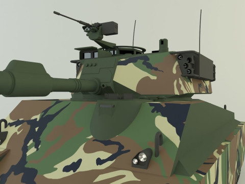 Sherman II model military tank 3D Model