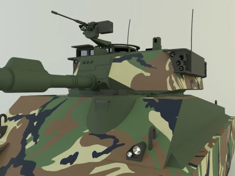 Sherman II model military tank 3D Model
