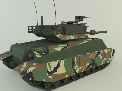 Sherman II model military tank 3D Model