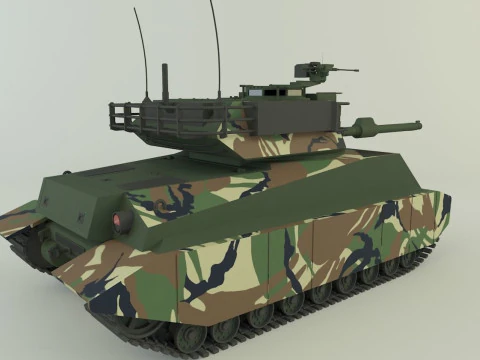Sherman II model military tank 3D Model