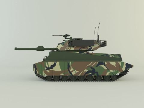 Sherman II model military tank 3D Model
