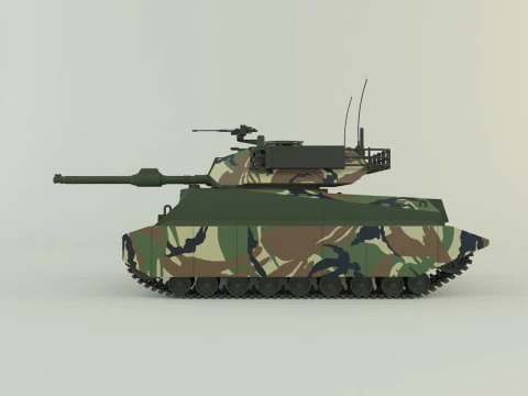 Sherman II model military tank 3D Model