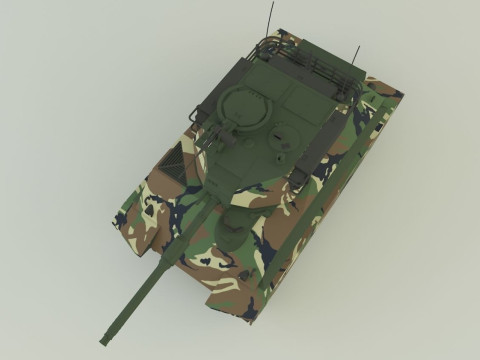 Sherman II model military tank 3D Model