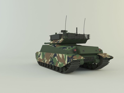 Sherman II model military tank 3D Model