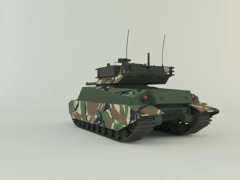 Sherman II model military tank 3D Model