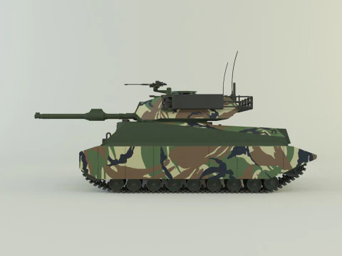 Sherman II model military tank 3D Model