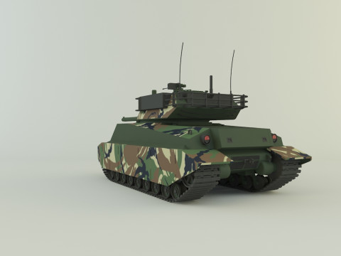 Sherman II model military tank 3D Model