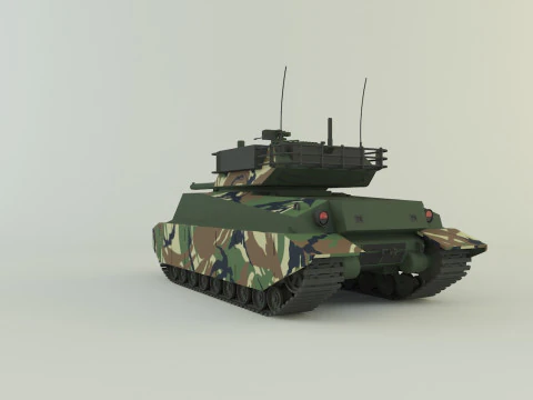 Sherman II model military tank 3D Model