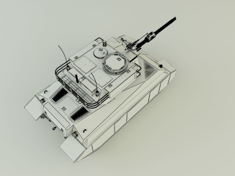 Sherman II model military tank 3D Model