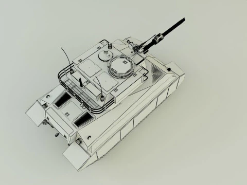 Sherman II model military tank 3D Model