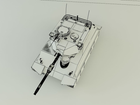 Sherman II model military tank 3D Model
