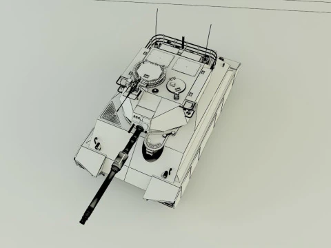 Sherman II model military tank 3D Model