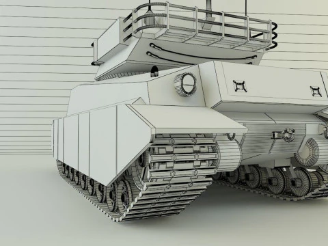 Sherman II model military tank 3D Model