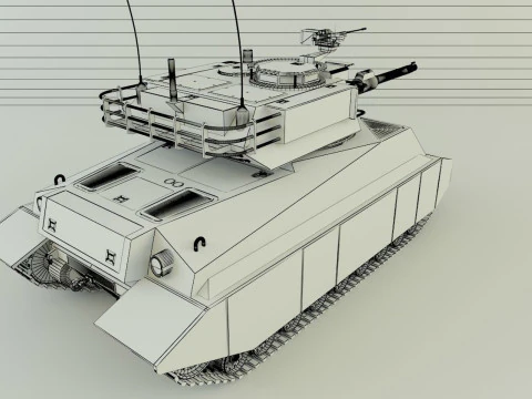 Sherman II model military tank 3D Model