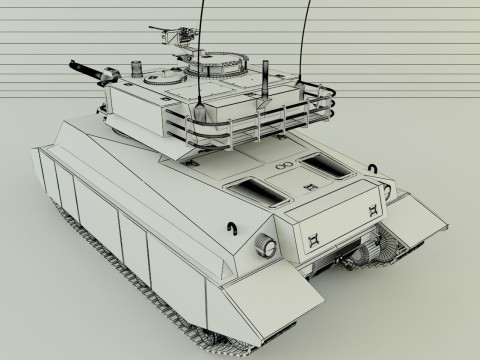Sherman II model military tank 3D Model