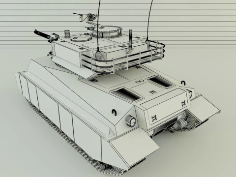 Sherman II model military tank 3D Model