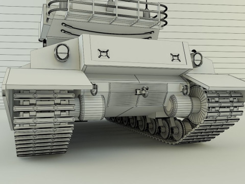 Sherman II model military tank 3D Model