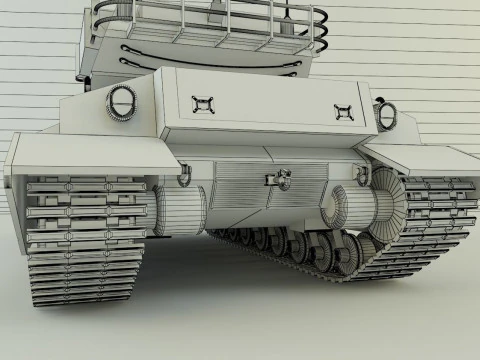 Sherman II model military tank 3D Model