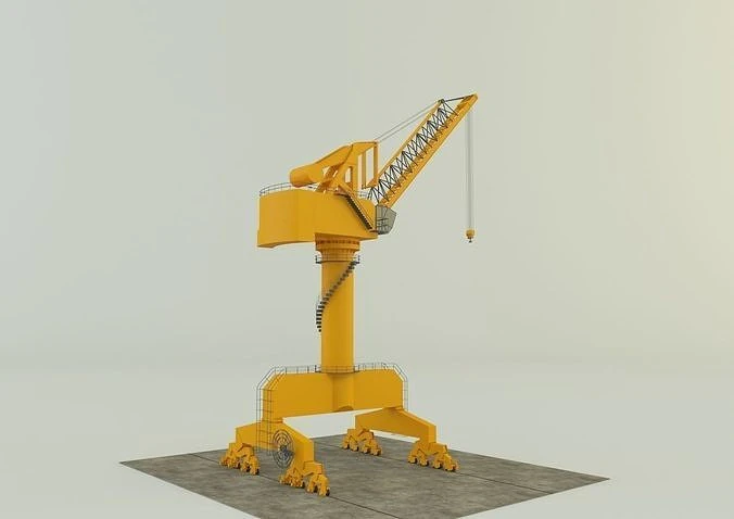 Shipyard crane model 3D Model .c4d .max .obj .3ds .fbx .stl .blend