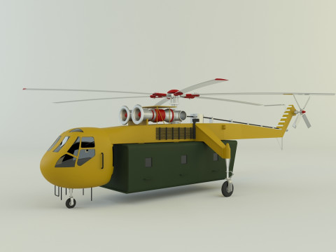 Sikorsky S-64 Skycrane helicopter 3Dモデル