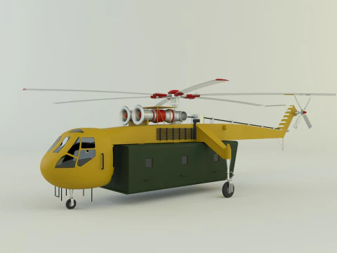 Helic&oacute;ptero Sikorsky S-64 Skycrane Modelo 3D