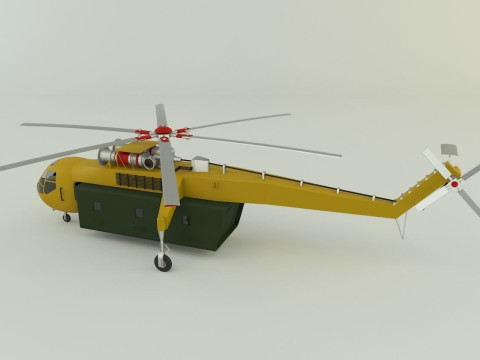Sikorsky S-64 Skycrane helicopter Modelo 3D