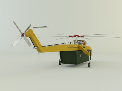 Sikorsky S-64 Skycrane helicopter Modelo 3D