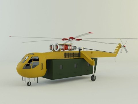 Sikorsky S-64 Skycrane helicopter Modelo 3D