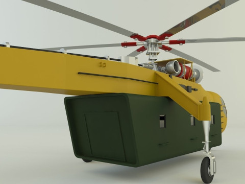 Sikorsky S-64 Skycrane helicopter Modelo 3D