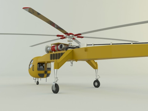 Sikorsky S-64 Skycrane helicopter Modelo 3D