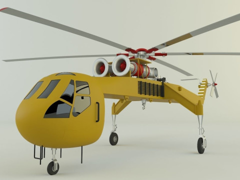 Sikorsky S-64 Skycrane helicopter Modelo 3D