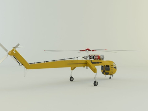 Sikorsky S-64 Skycrane helicopter Modelo 3D