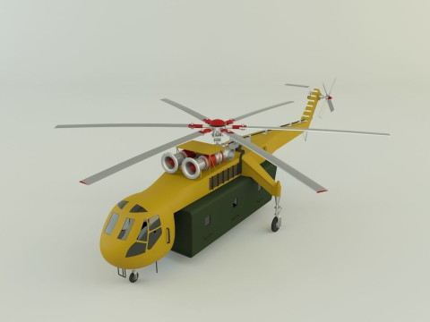 Sikorsky S-64 Skycrane helicopter Modelo 3D